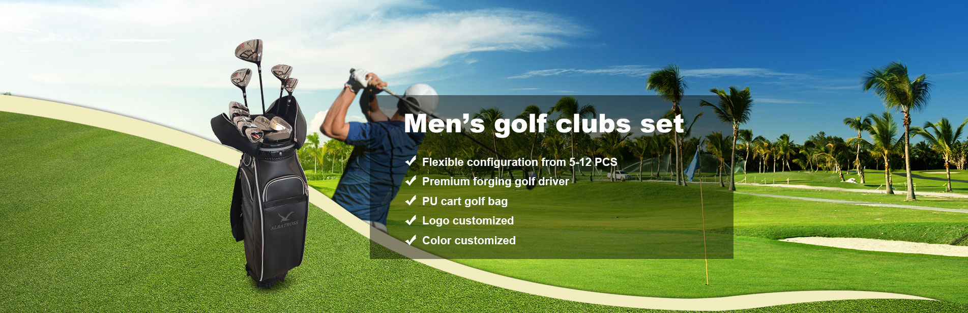 Fabricante de conjuntos de tacos de golfe masculinos